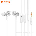 Yison private wired in ear earphones wearing comfortable